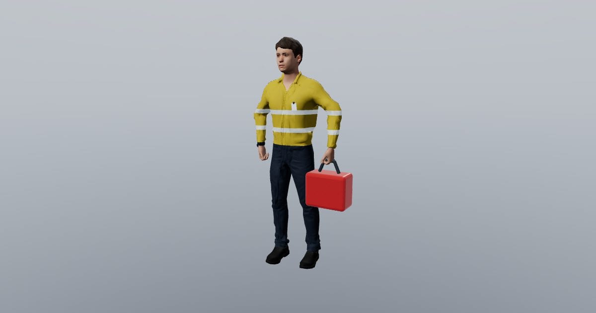Drew - 3D Person, Paramedic with response bag