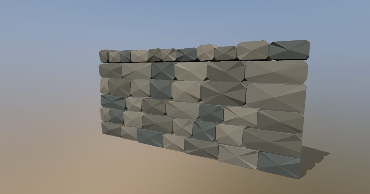 Dry stone wall section