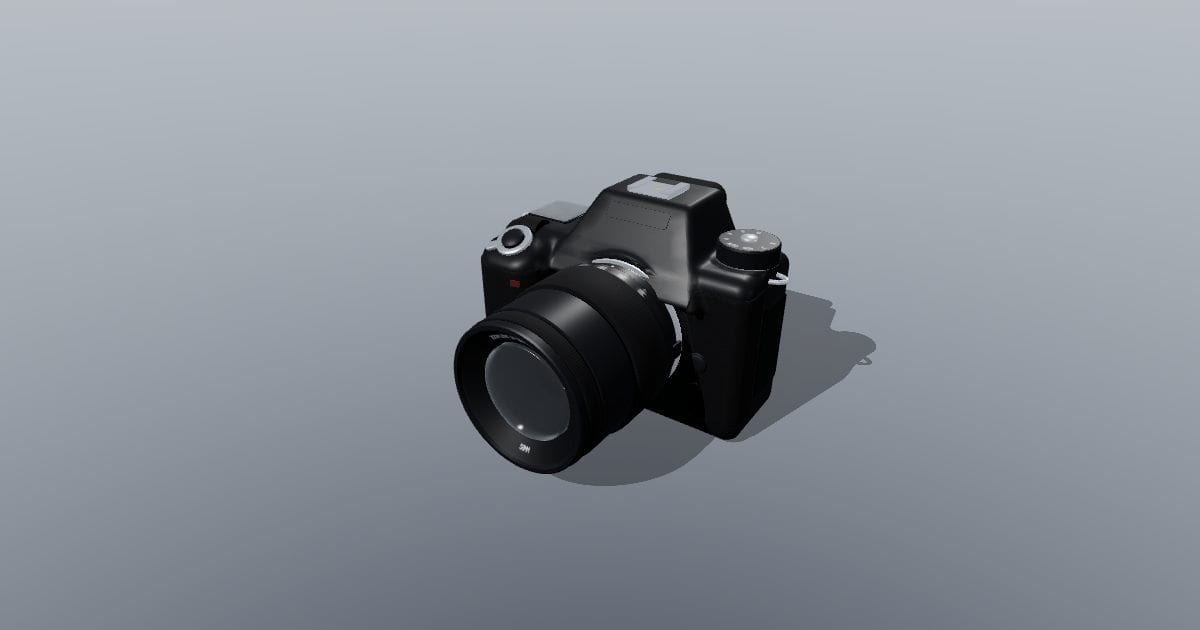 DSLR with lens