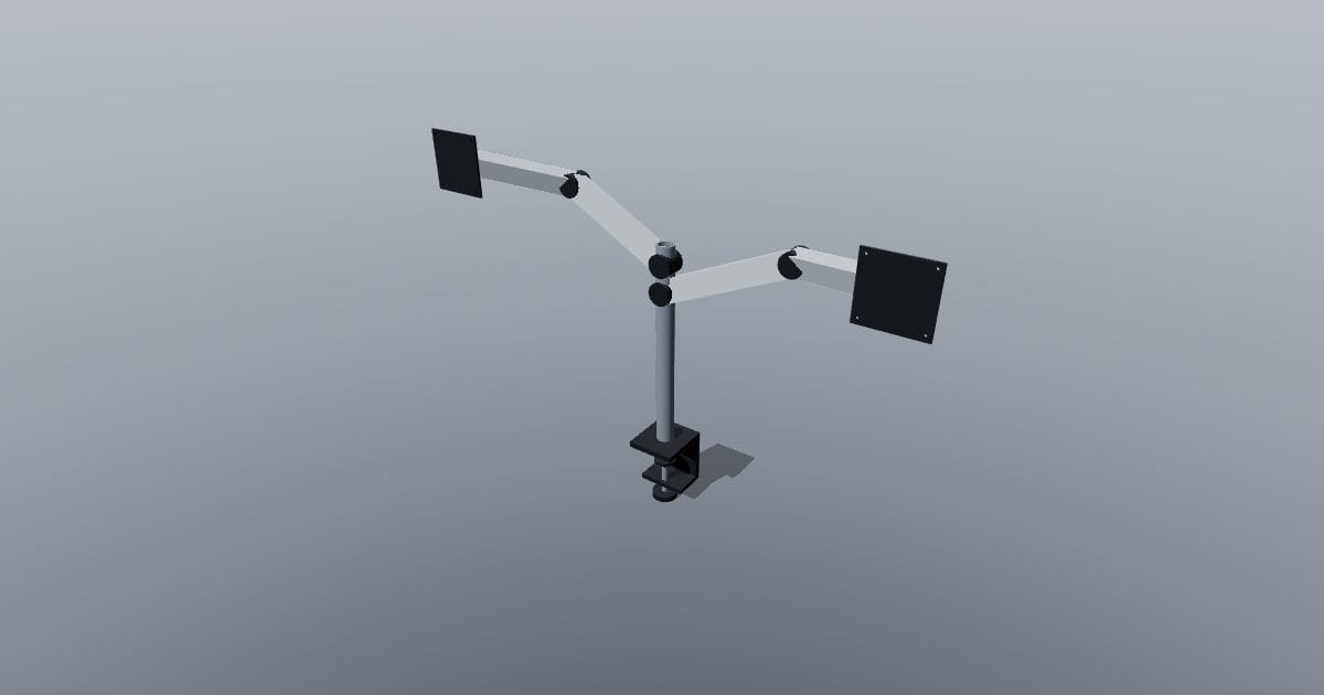 Dual monitor arms with desk clamp