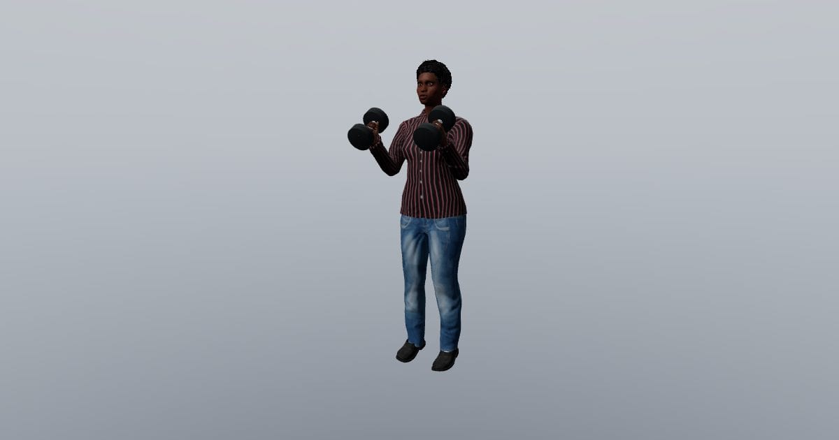 Dumbbell curl - 3D Person, Sports