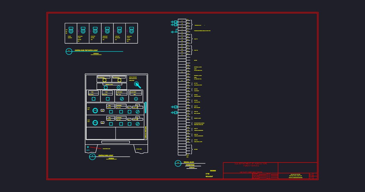 Duplex Pump Station. Ctrl. Pnl. Layout & Term. Blk Conn (USFS E0000600)
