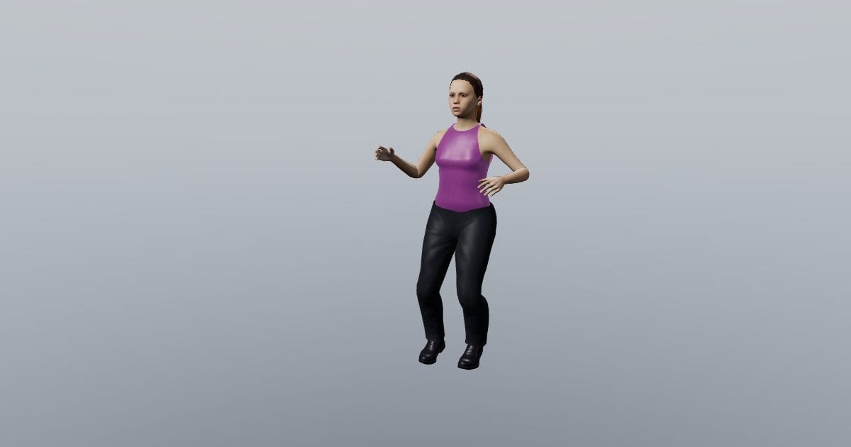 Easy step-touch - Dancing 3D Person, Animated
