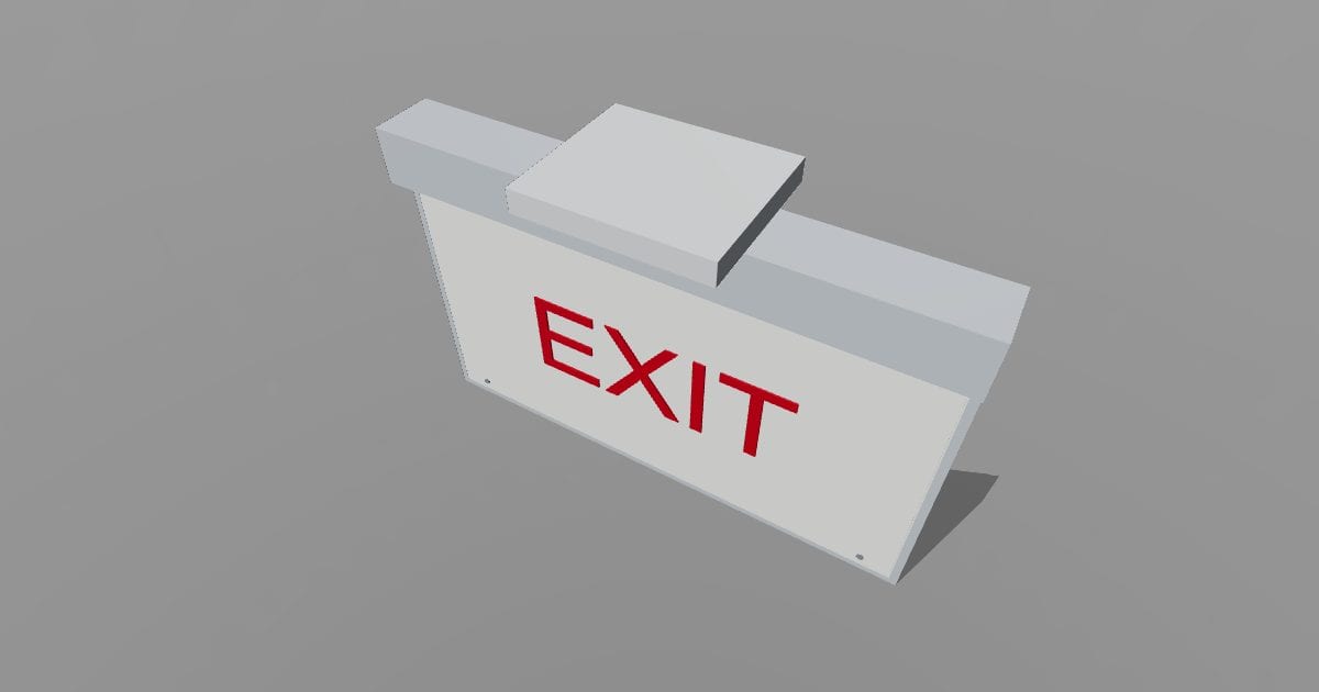 Edge-lit exit sign