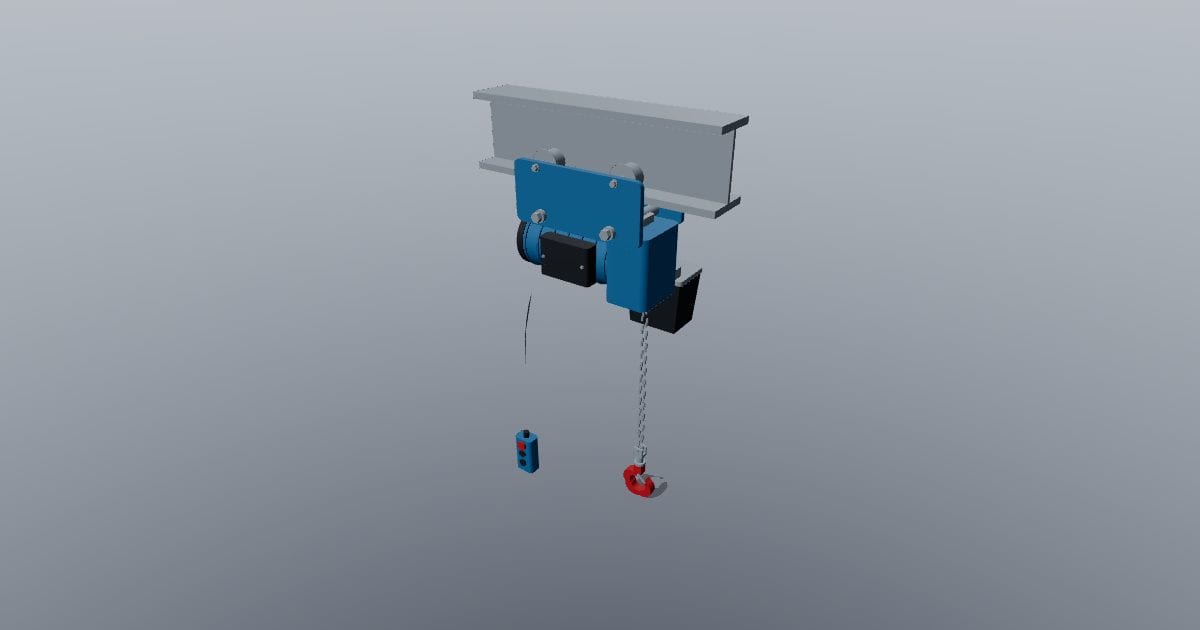 Electric hoist on beam trolley