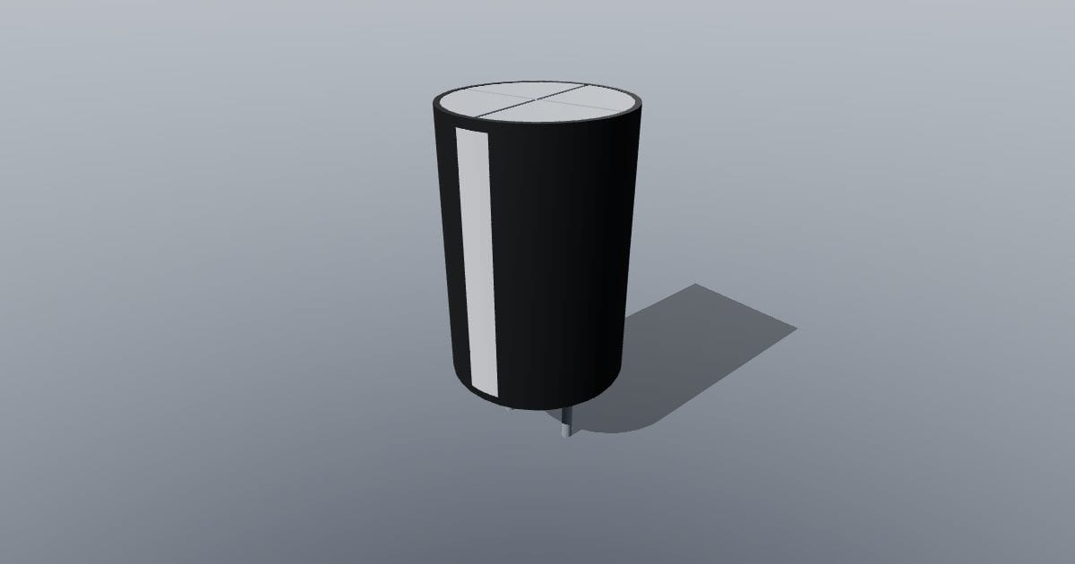 Electrolytic capacitor, 8 mm