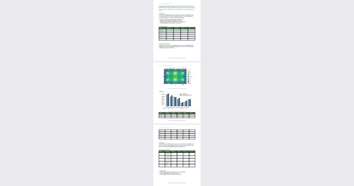 Email with a lighting report (Outlook)