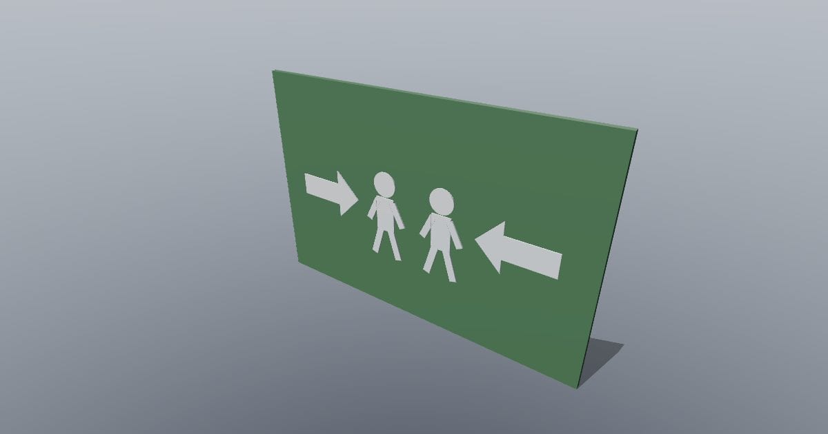 Emergency assembly sign - Original MEP CAD