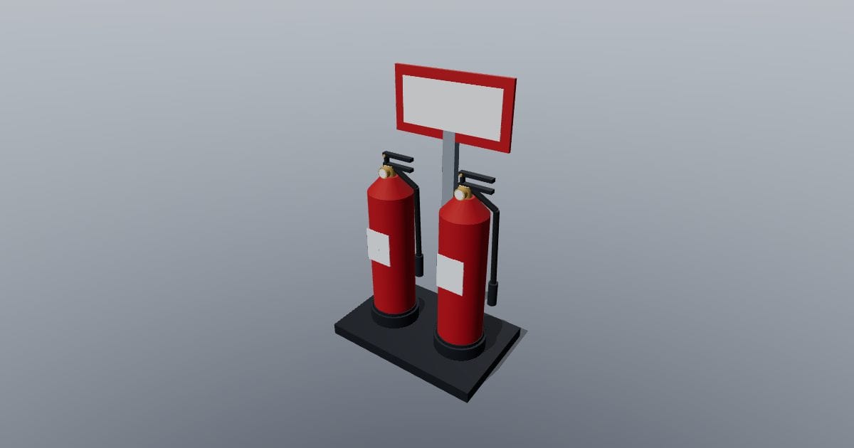 Extinguisher stand pair - Original MEP CAD