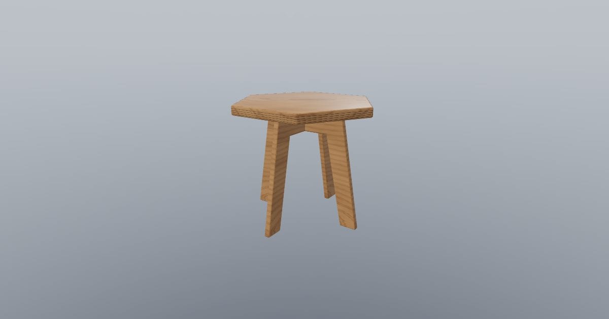 Facet - Geometric Plywood Stool