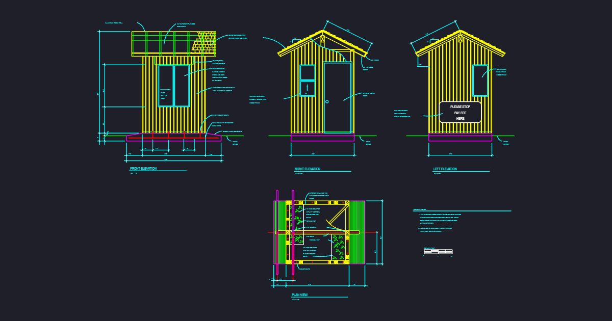 Fee Booth, Wood Exterior, Shingle Roof (USFS AB2)