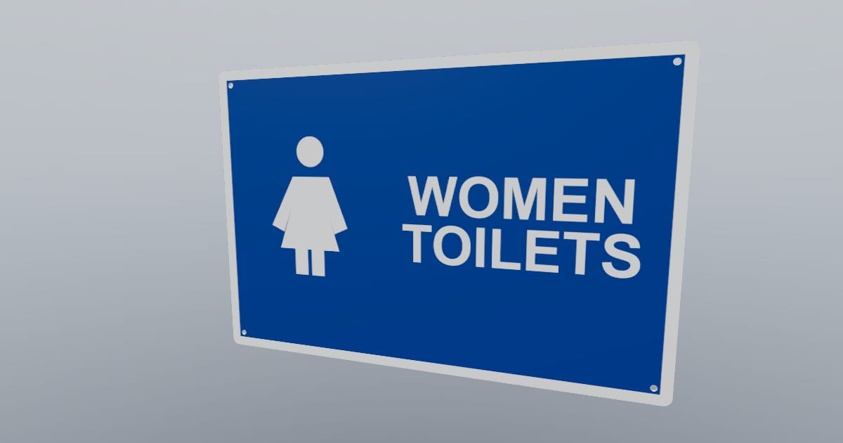 Female toilet wayfinding sign