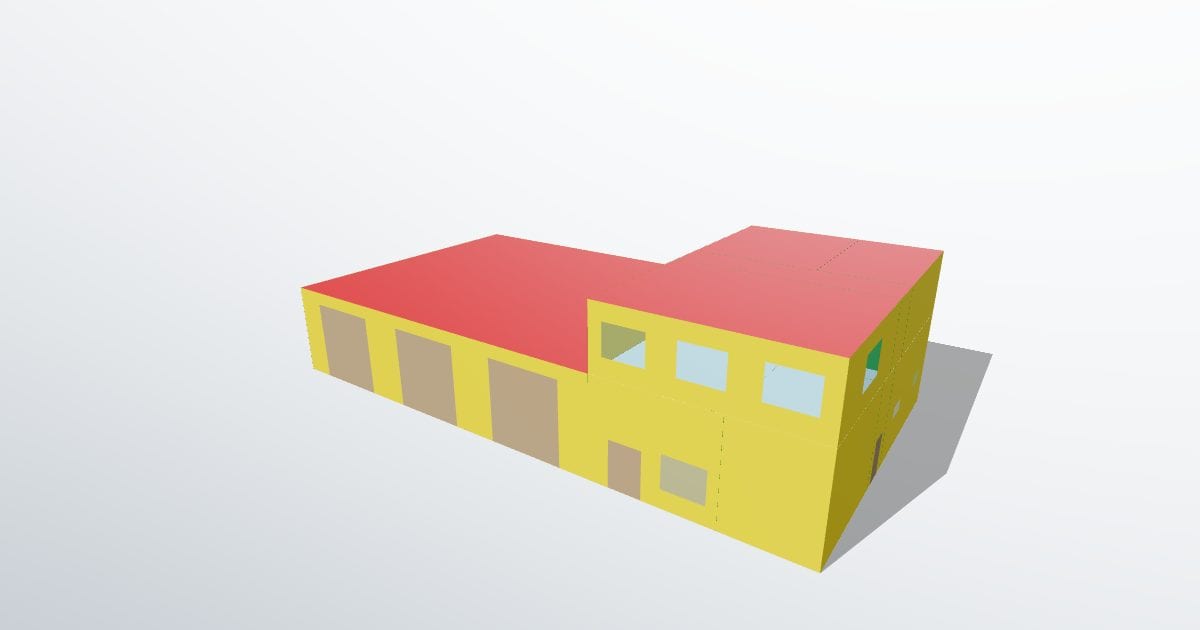 Fire station with hose tower (energy model)