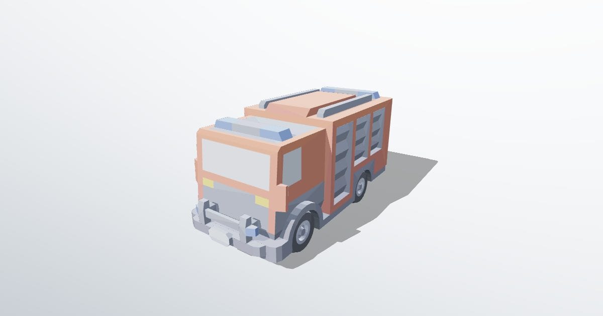 Fire truck, low poly