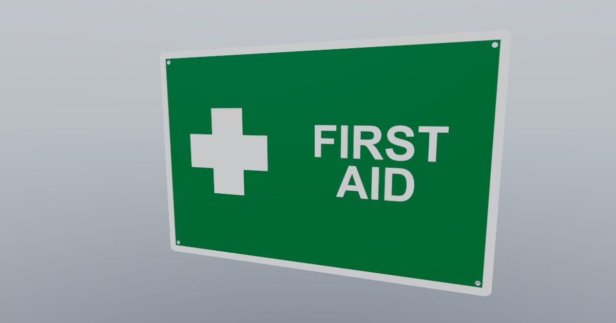 First aid wayfinding sign