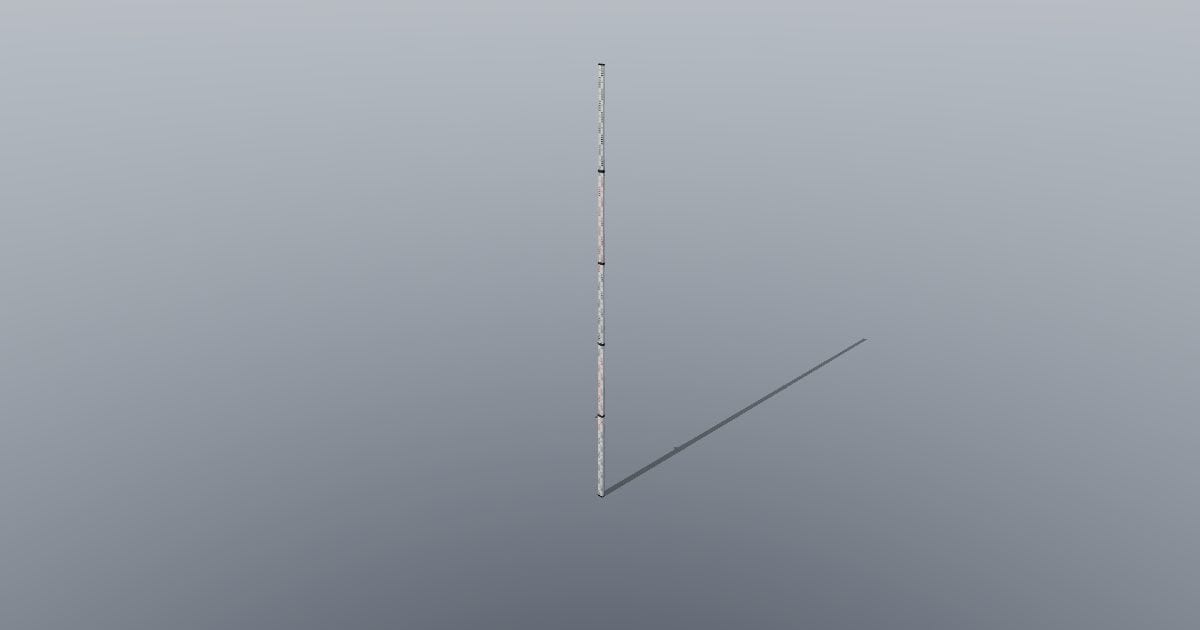 Five-metre telescopic levelling staff (E pattern)