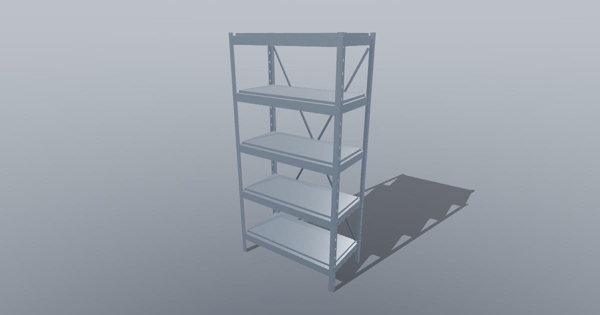 Five-tier boltless steel shelving