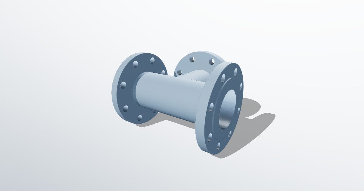 Flanged pipe tee DN100