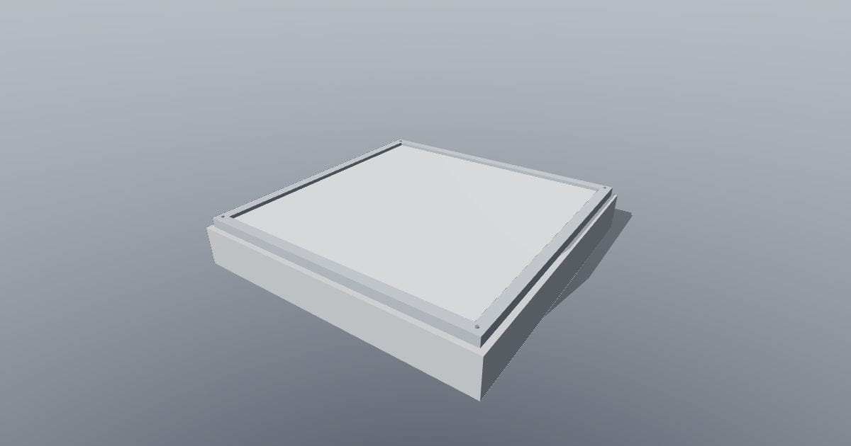 Flat roof light 1 x 1 m - Original lighting CAD