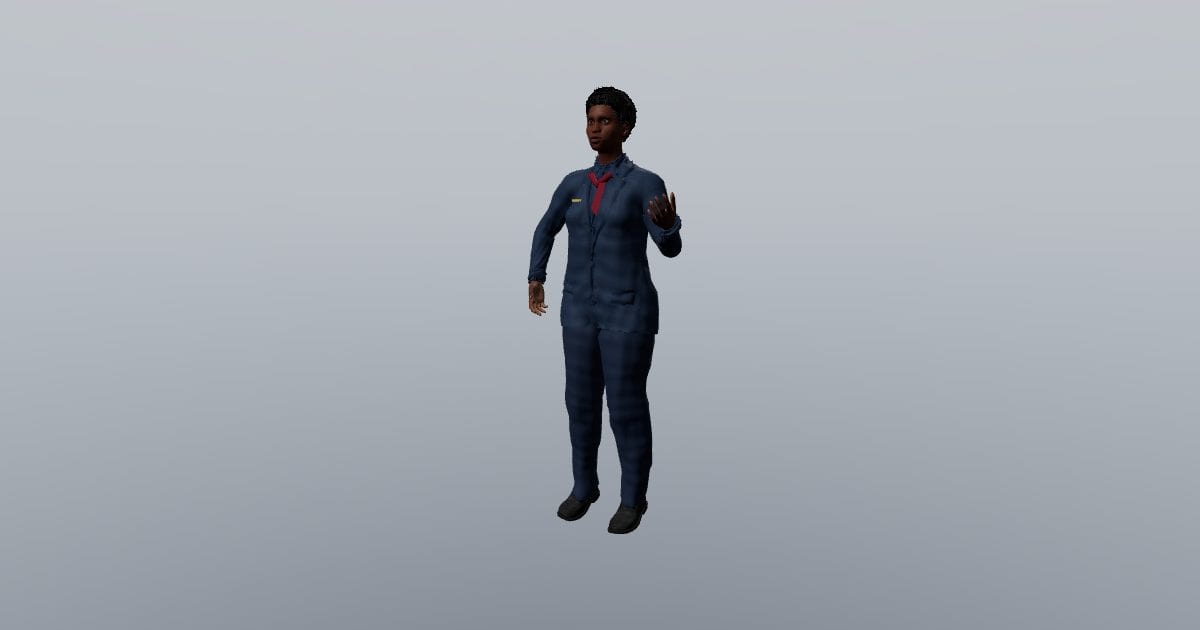 Flight attendant, welcoming - 3D Person, Aircrew