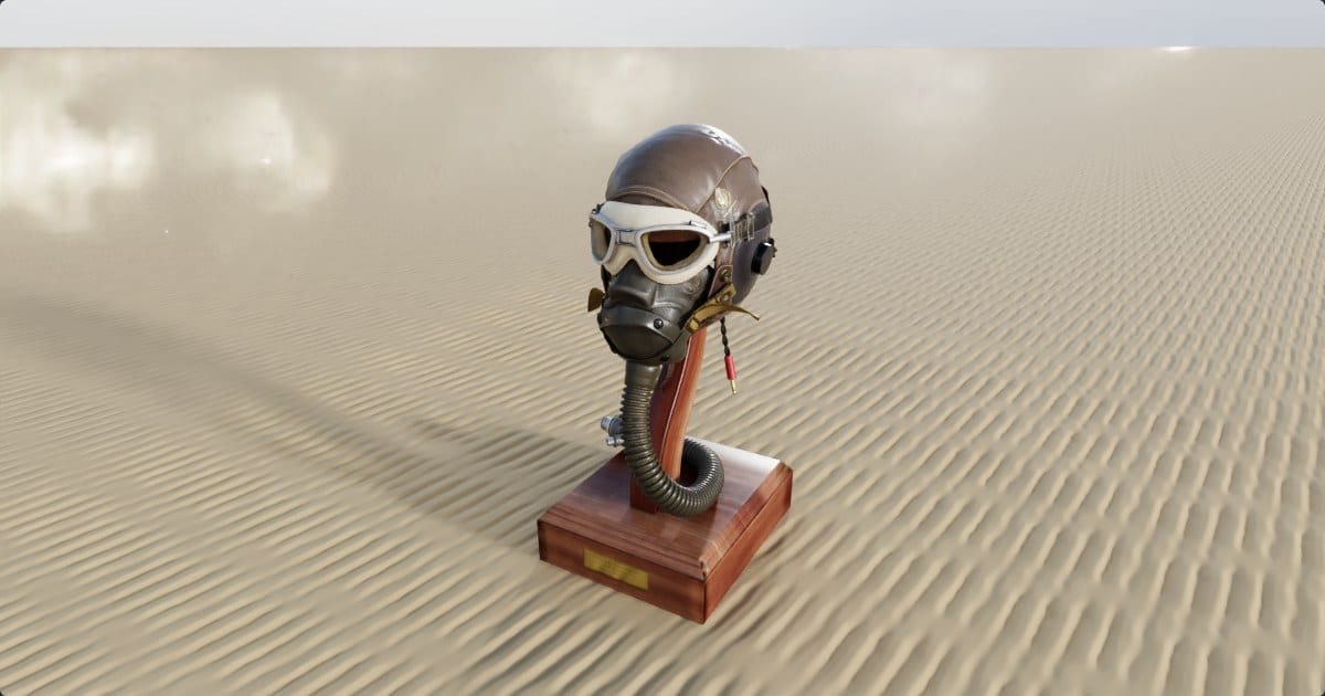 Flight helmet on stand
