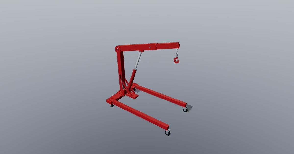 Folding engine crane