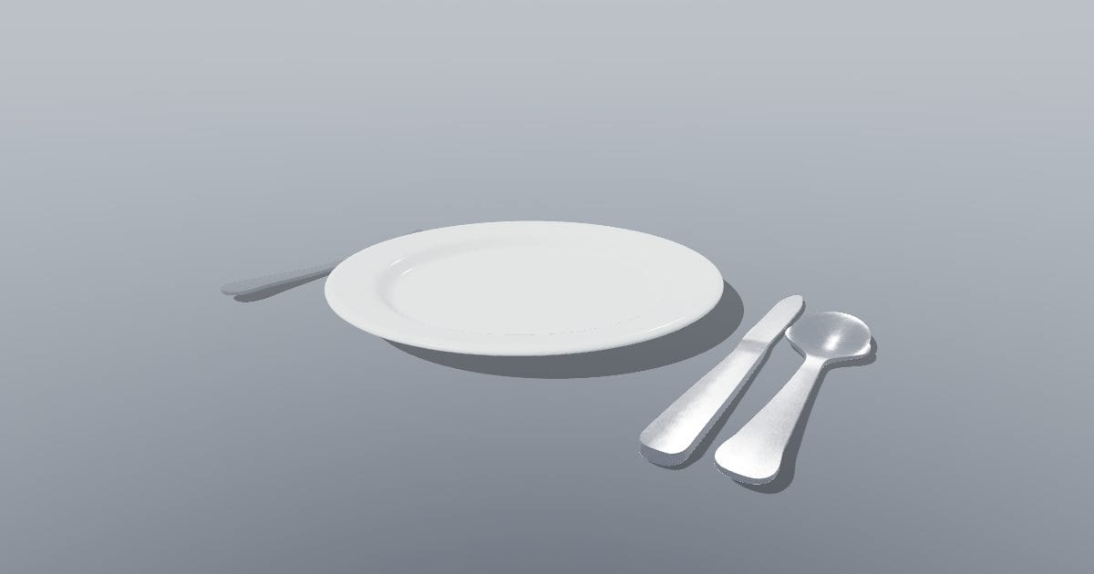 Fork knife spoon place setting