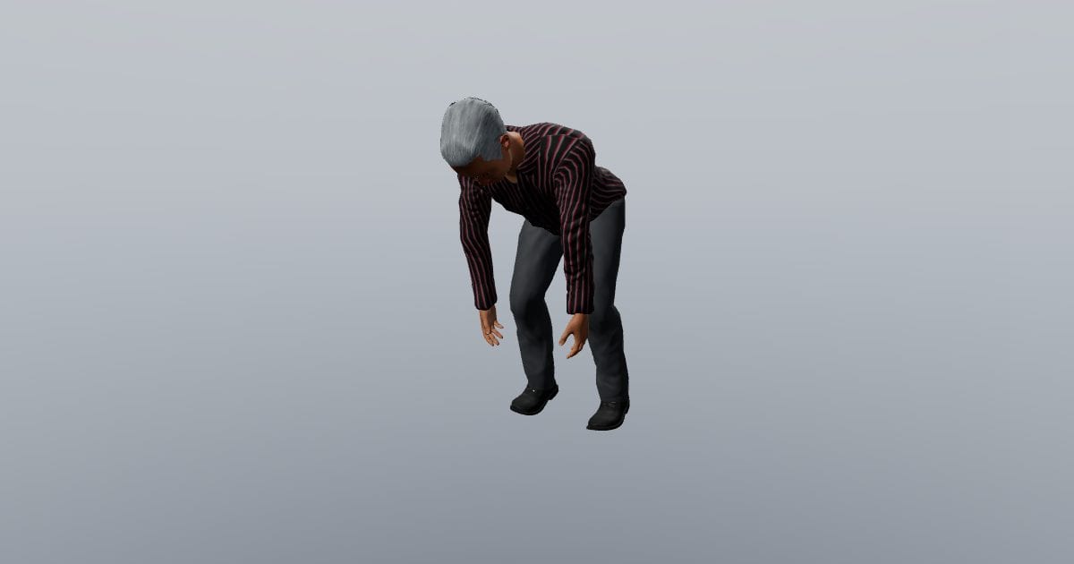 Forward fold - 3D Person, Stretching
