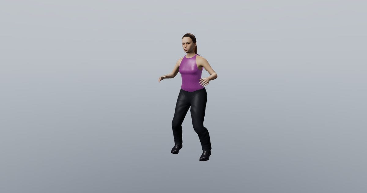Four-bar club phrase - Dancing 3D Person, Animated