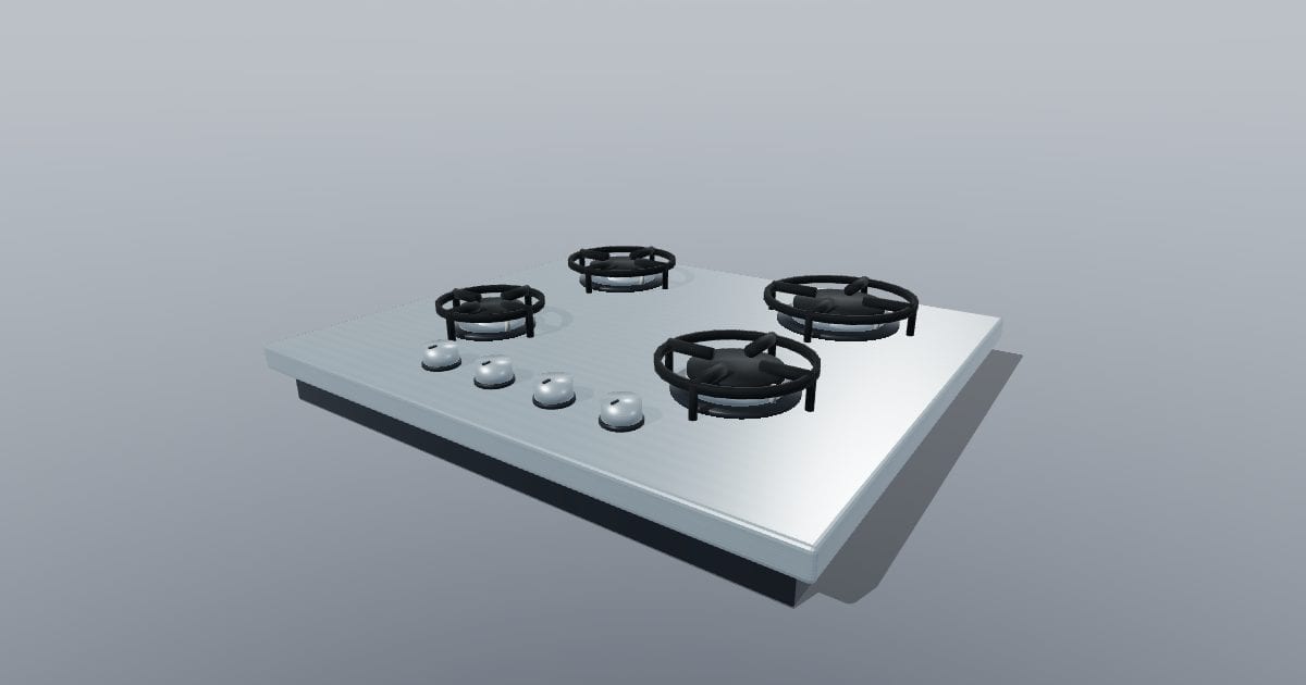Four-burner gas hob