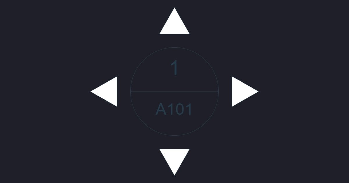 Four direction elevation mark - CAD Block