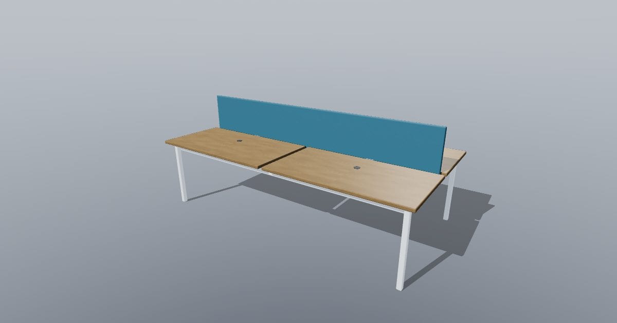 Four person office bench desk