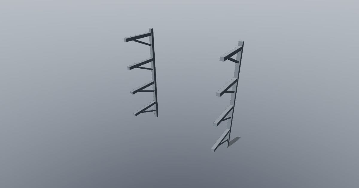 Four-tier wall lumber rack