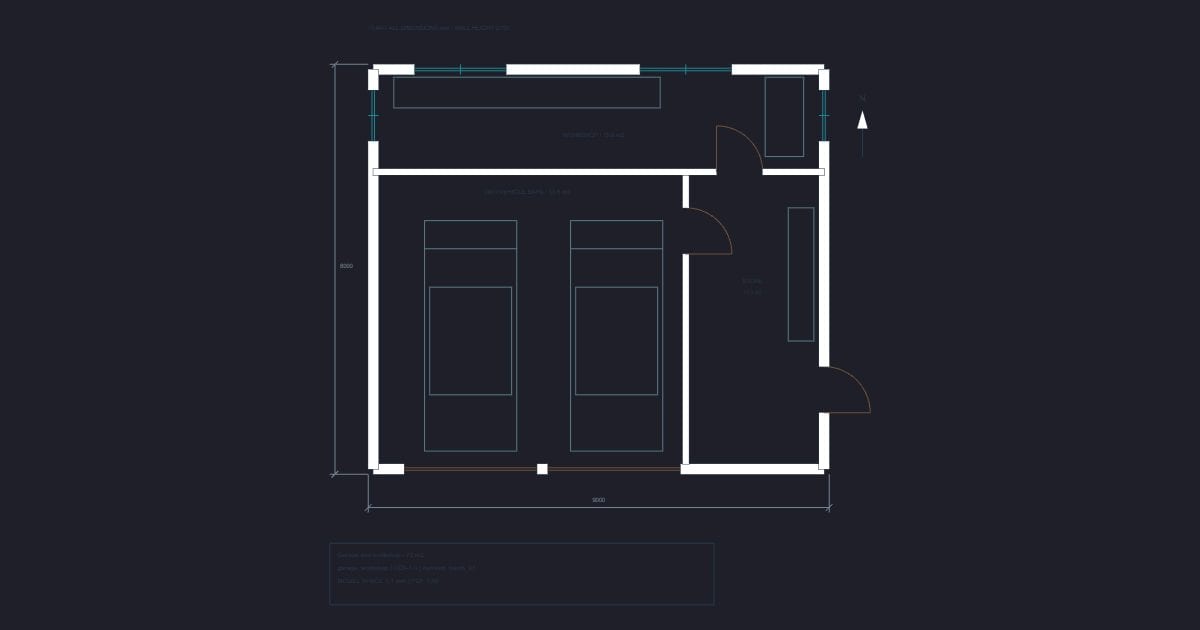 Garage and workshop - 72 m2