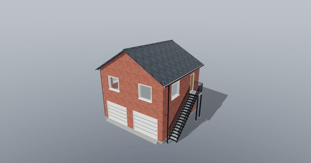 Garage with apartment above