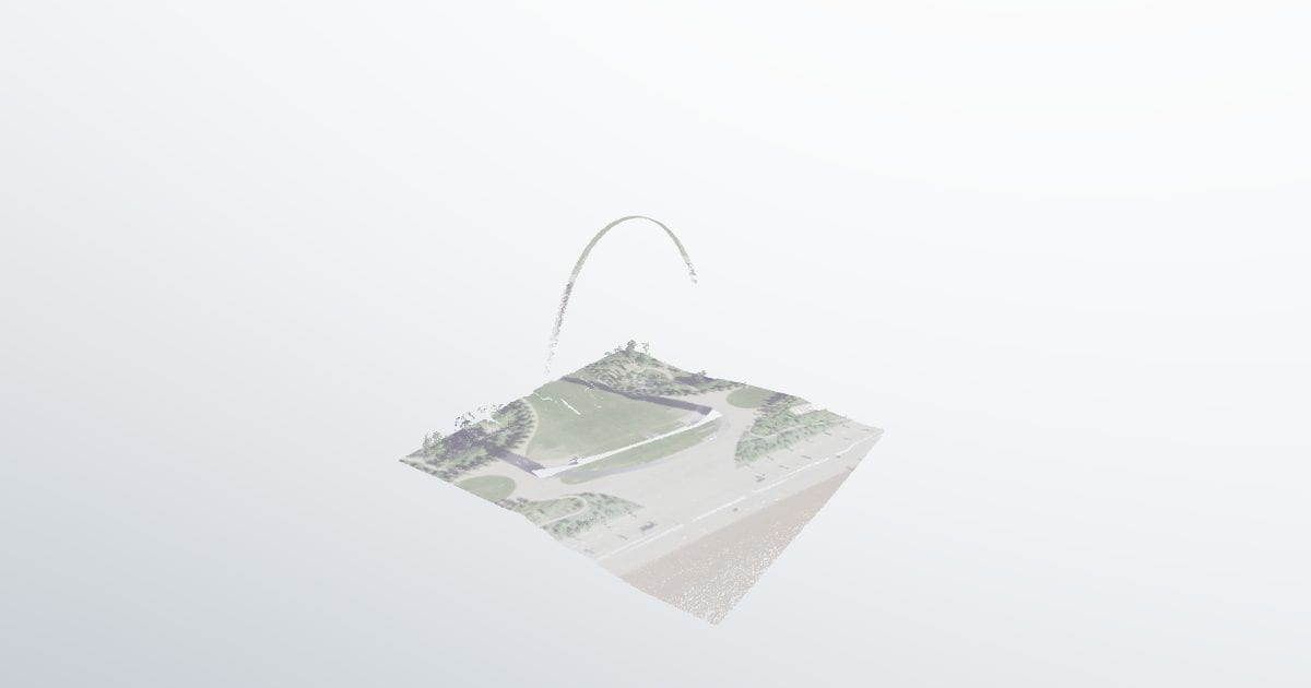 Gateway Arch, St. Louis, aerial LiDAR (E57)