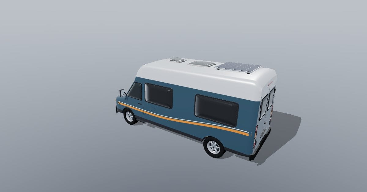 Generic high-roof campervan: Free GLB 3D model (CC0) | Innerscene 3D ...