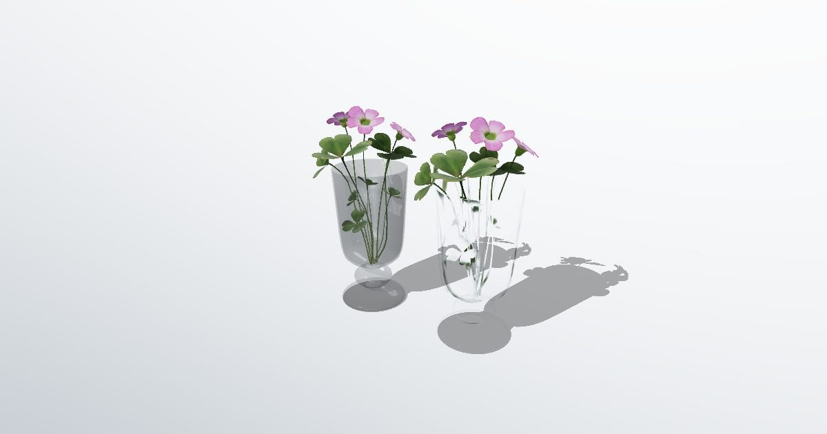 Glass vases with flowers