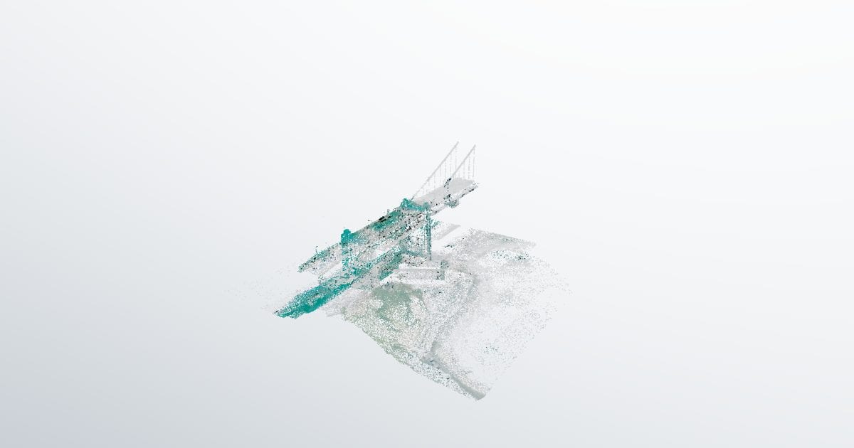 Golden Gate Bridge south tower, aerial LiDAR (PTS)