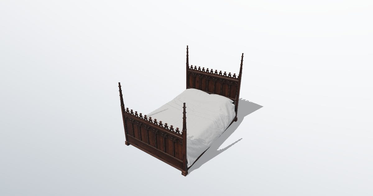 Gothic four-poster bed