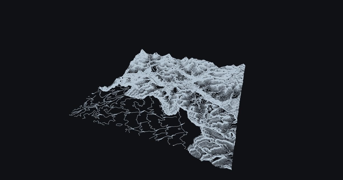 Grand Canyon contours near Bright Angel