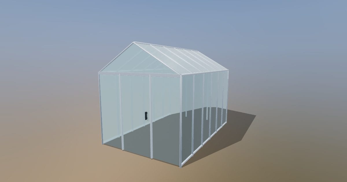 Greenhouse 2 4 x 3 6 m - Original exterior model