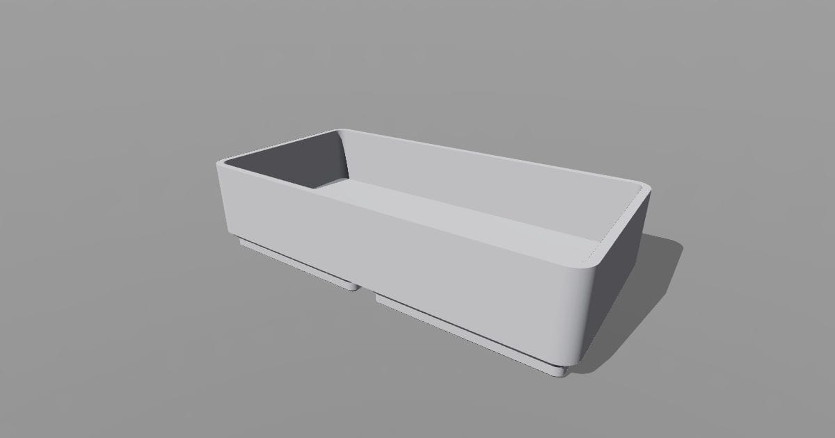 Gridfinity-compatible 2 x 1 open bin