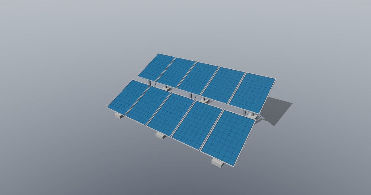 Ground mount array ten panel - Original MEP CAD