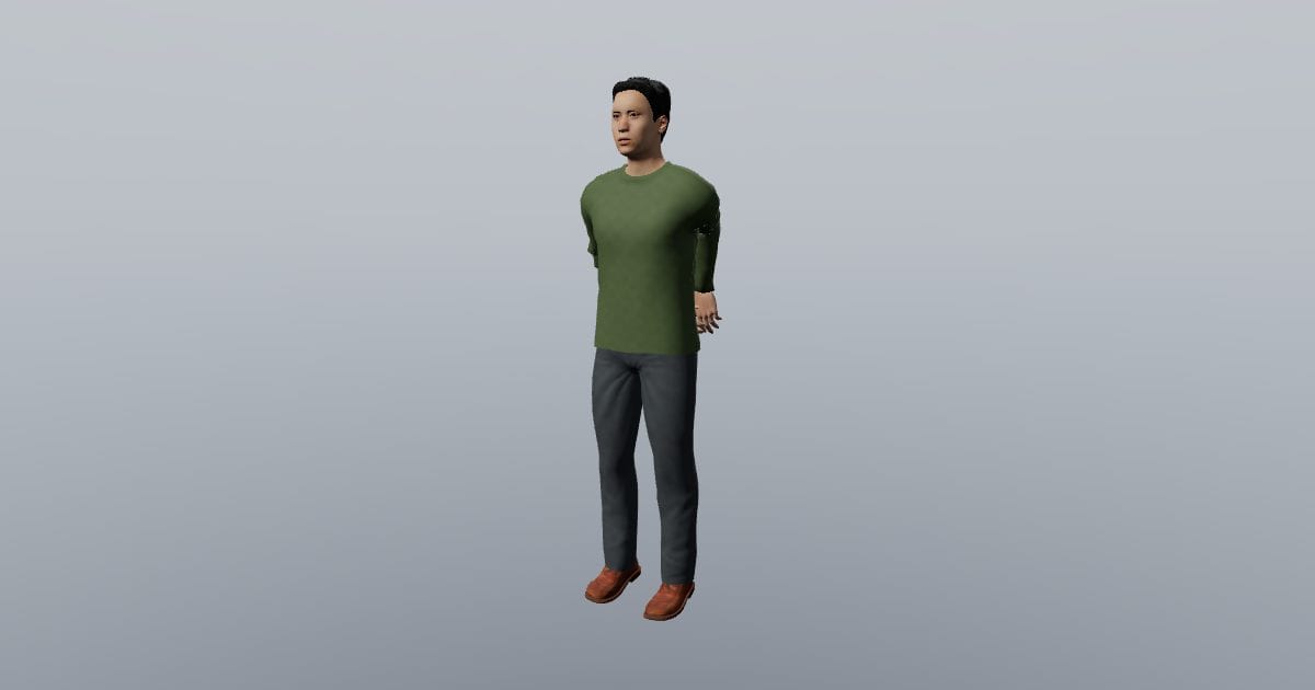 Hands behind back - 3D Person, Standing