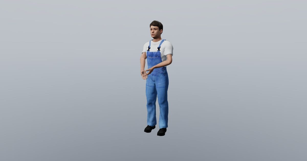 Hands clasped in front - 3D Person, Standing