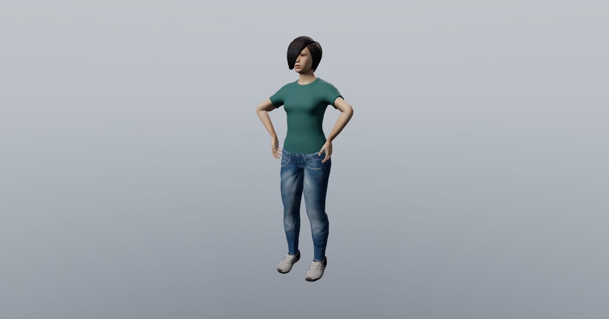 Hands on hips - 3D Person, Standing
