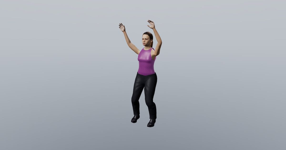 Hands-up sway - Dancing 3D Person, Animated