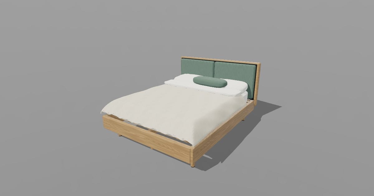 HAVEN 160 - Upholstered Oak Queen Bed