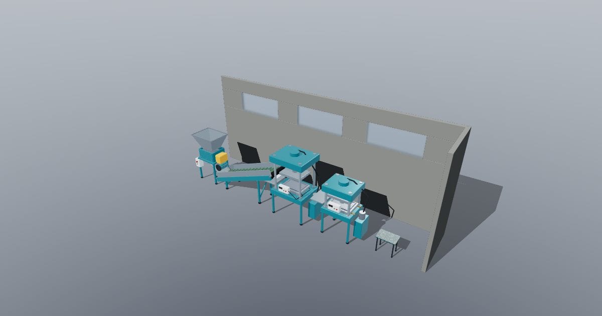 HDPE plastic recycling production line workshop